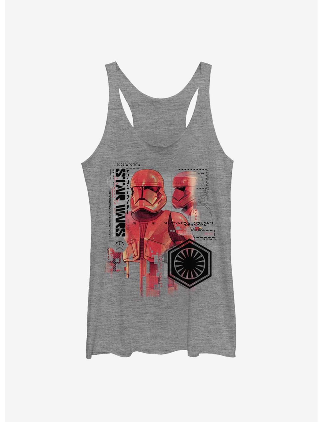 Star Wars Episode IX The Rise Of Skywalker Red Trooper Schematic Womens Tank Top, GRAY HTR, hi-res