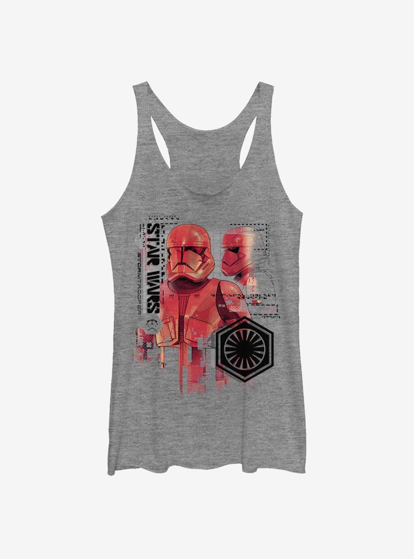 Star Wars Episode IX The Rise Of Skywalker Red Trooper Schematic Womens Tank Top, GRAY HTR, hi-res