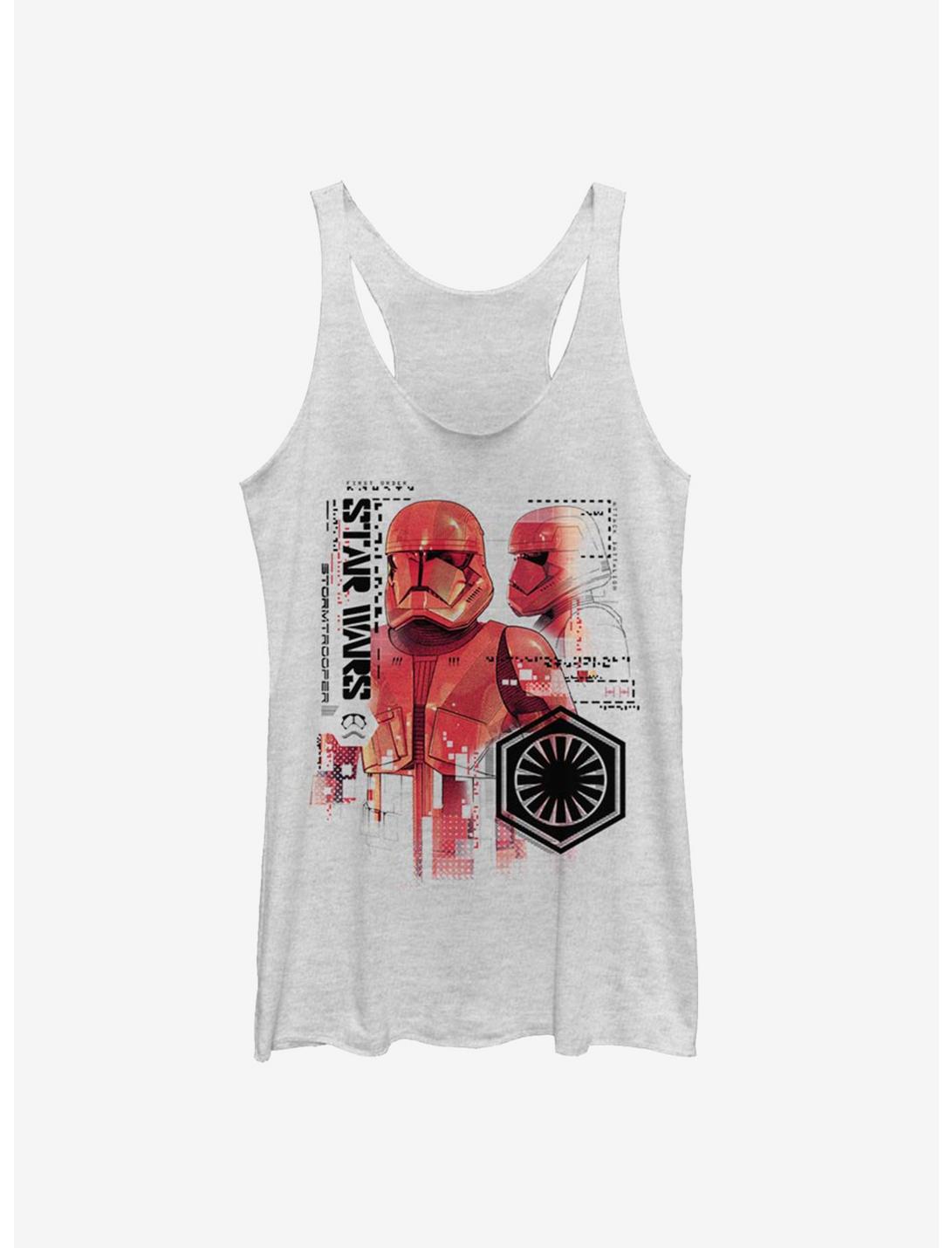 Star Wars Episode IX The Rise Of Skywalker Red Trooper Schematic Womens Tank Top, WHITE HTR, hi-res