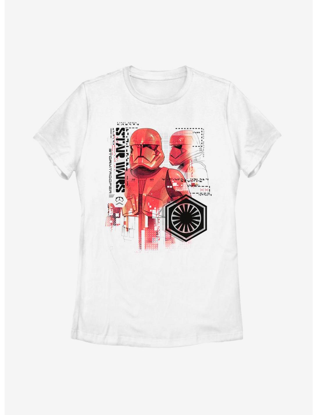 Star Wars Episode IX The Rise Of Skywalker Red Trooper Schematic Womens T-Shirt, WHITE, hi-res
