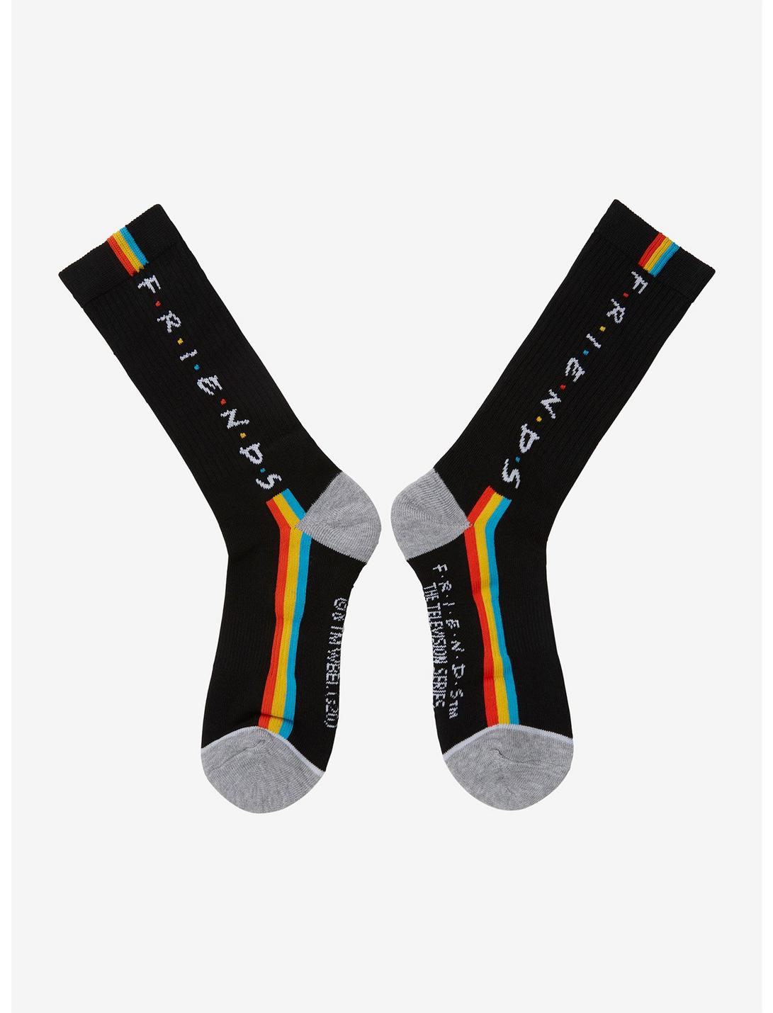 Friends Logo Striped Crew Socks, , hi-res