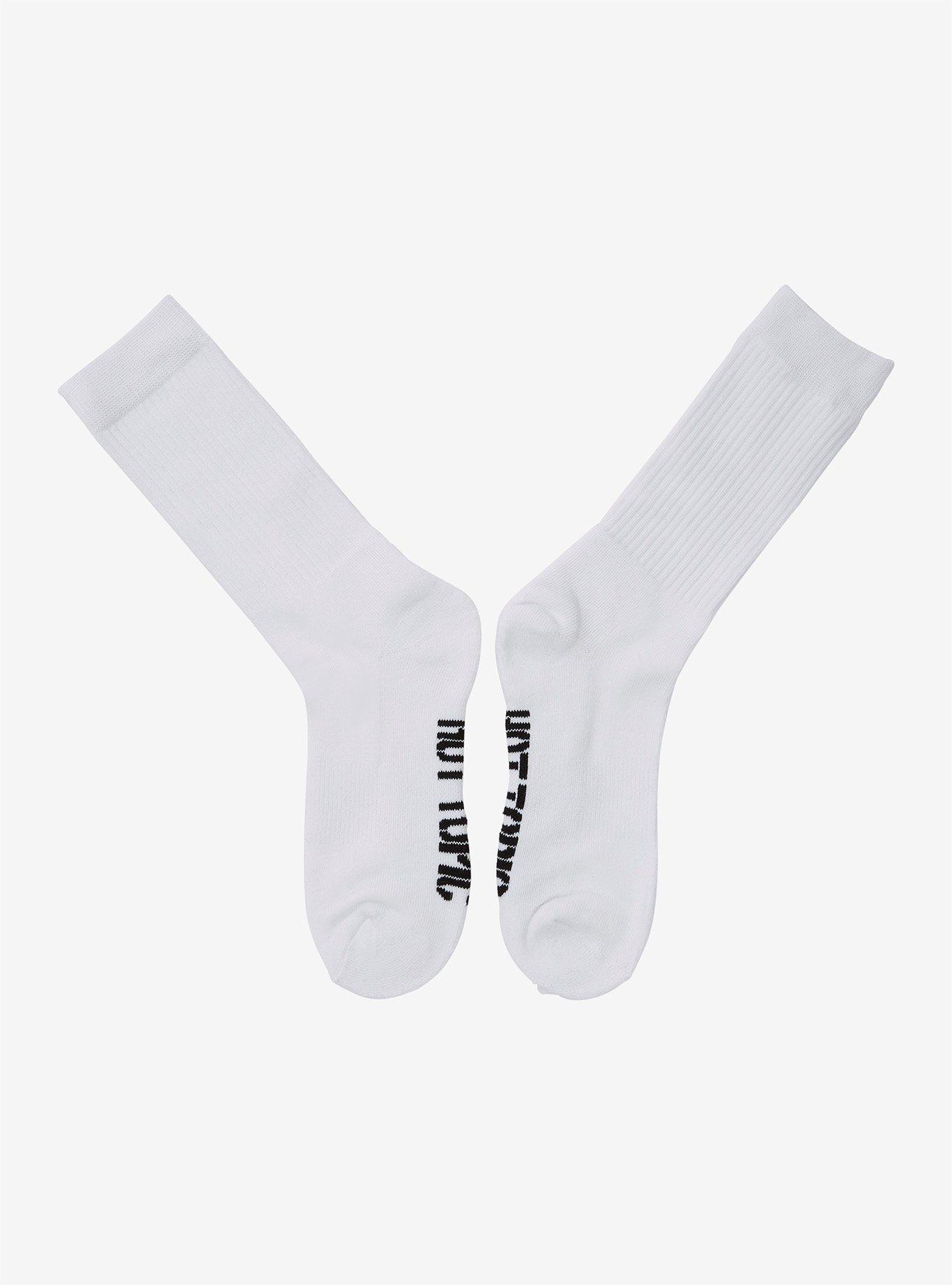 Hot Topic White Crew Socks, , hi-res