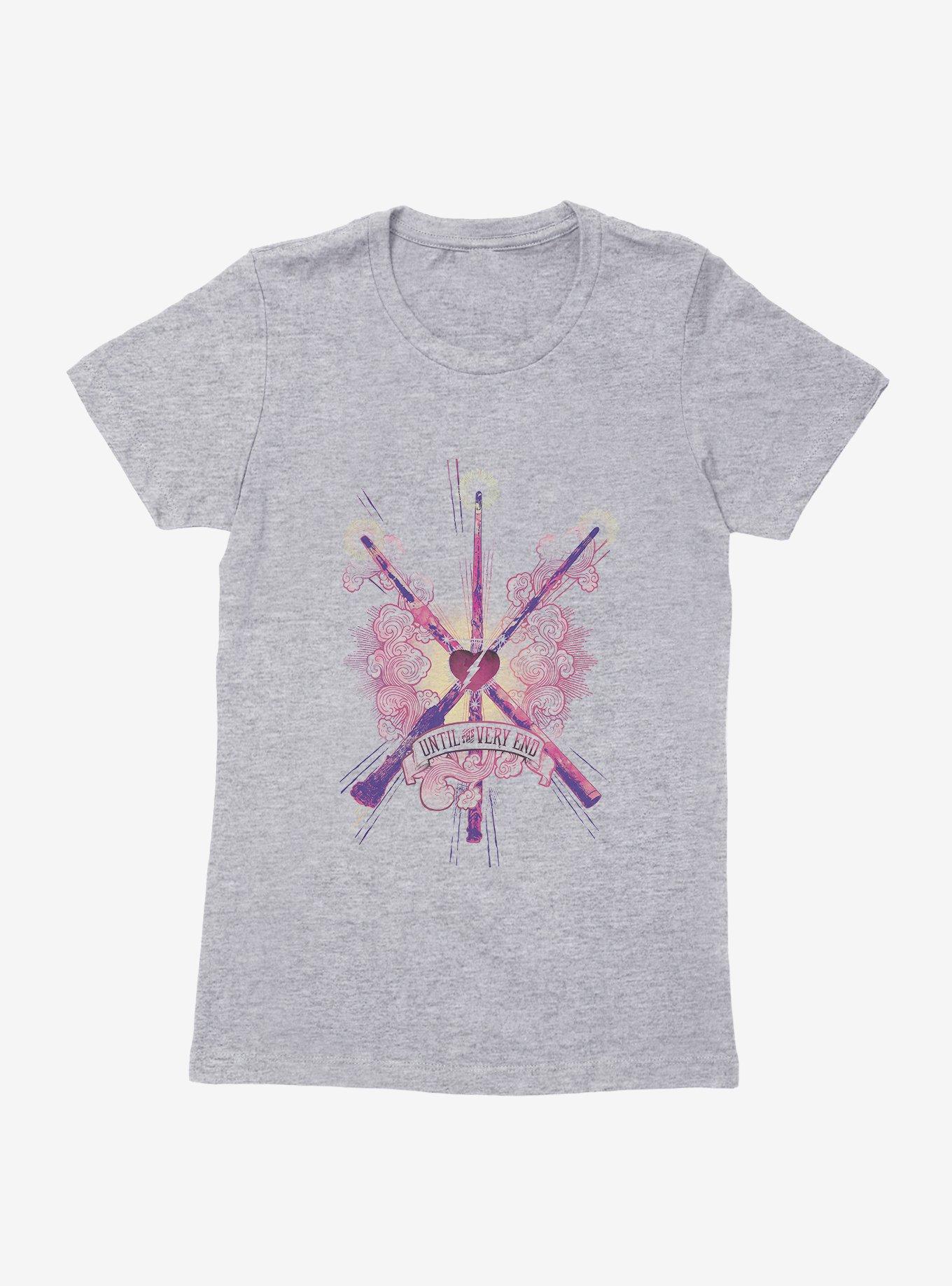 Harry Potter Until The Very End Wands Extra Soft Girls Heather Grey T-Shirt, HEATHER, hi-res