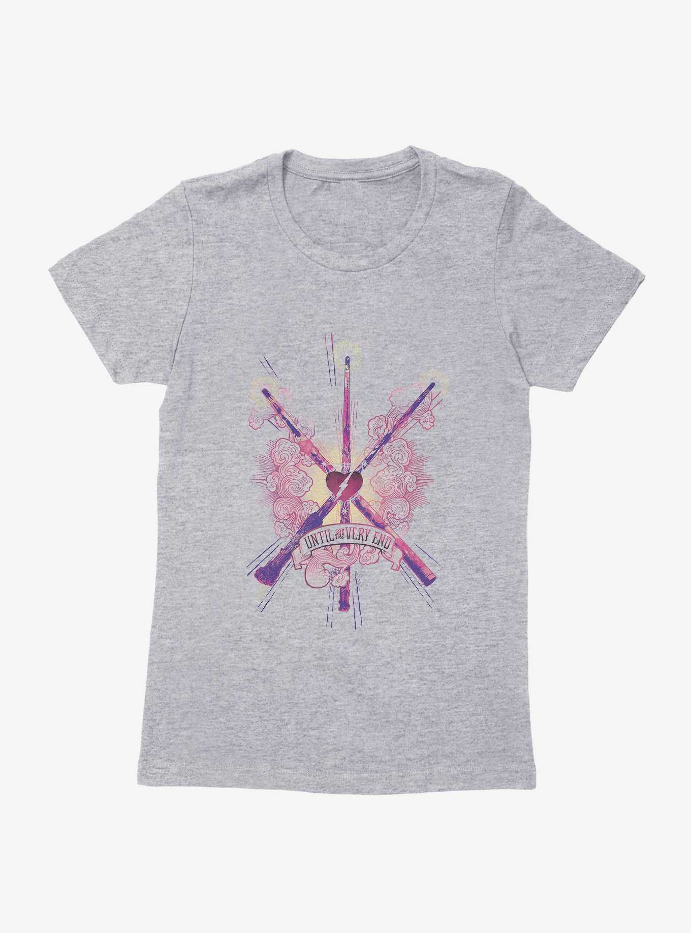 Harry Potter Until The Very End Wands Extra Soft Girls Heather Grey T-Shirt, , hi-res