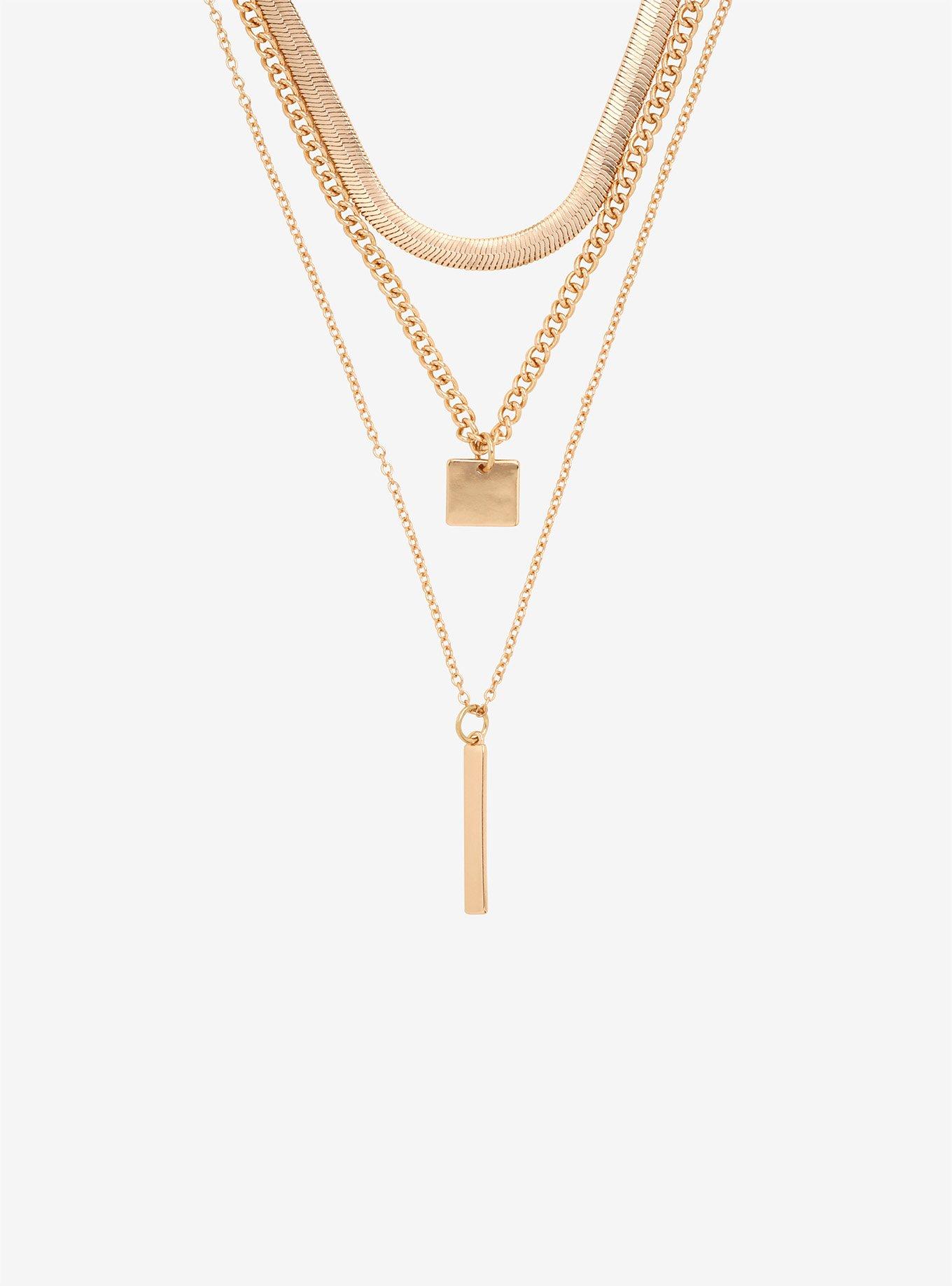 Gold Snake Chain Necklace Set, , hi-res