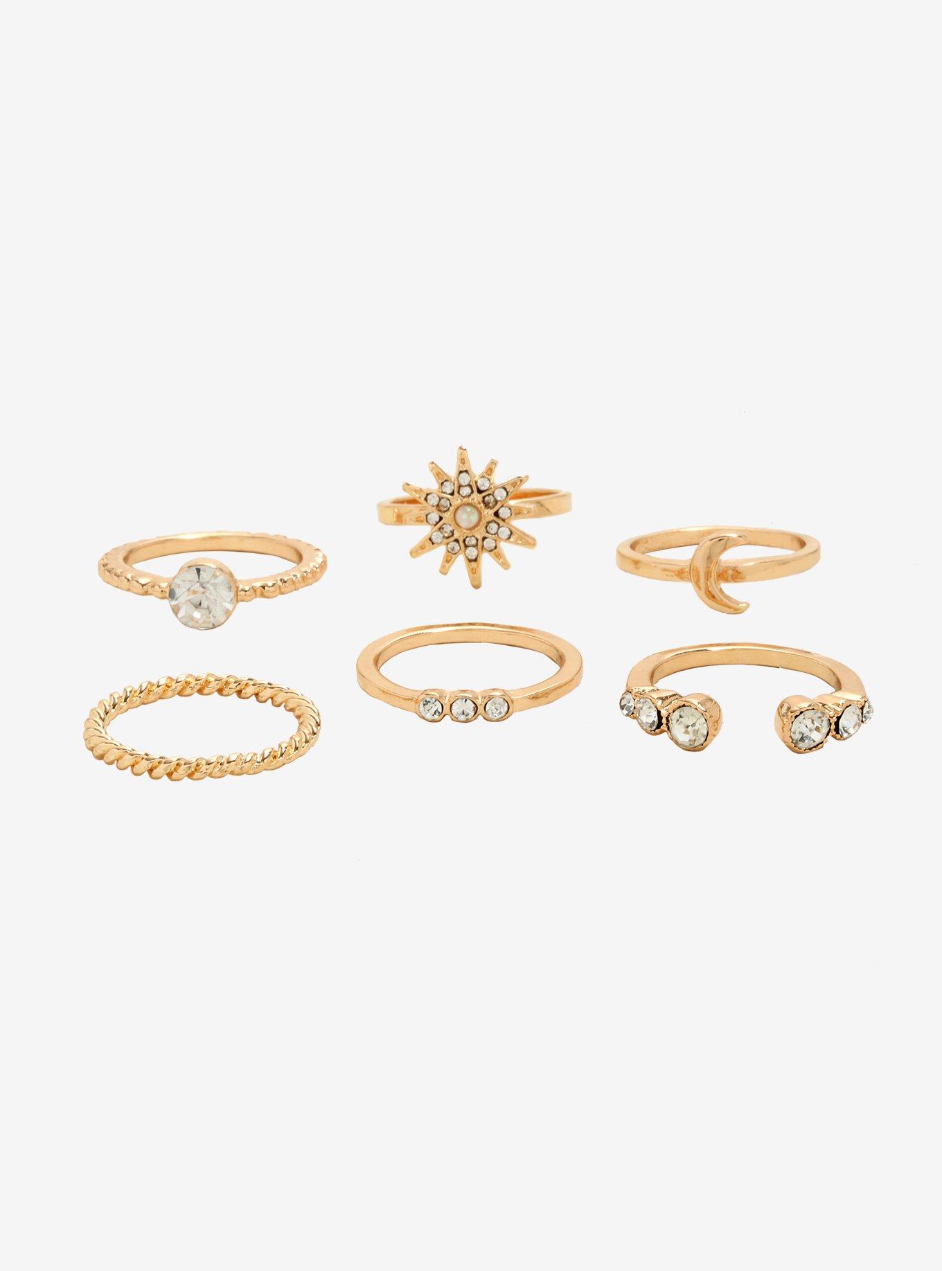 Star Clear CZ Ring Set | Hot Topic