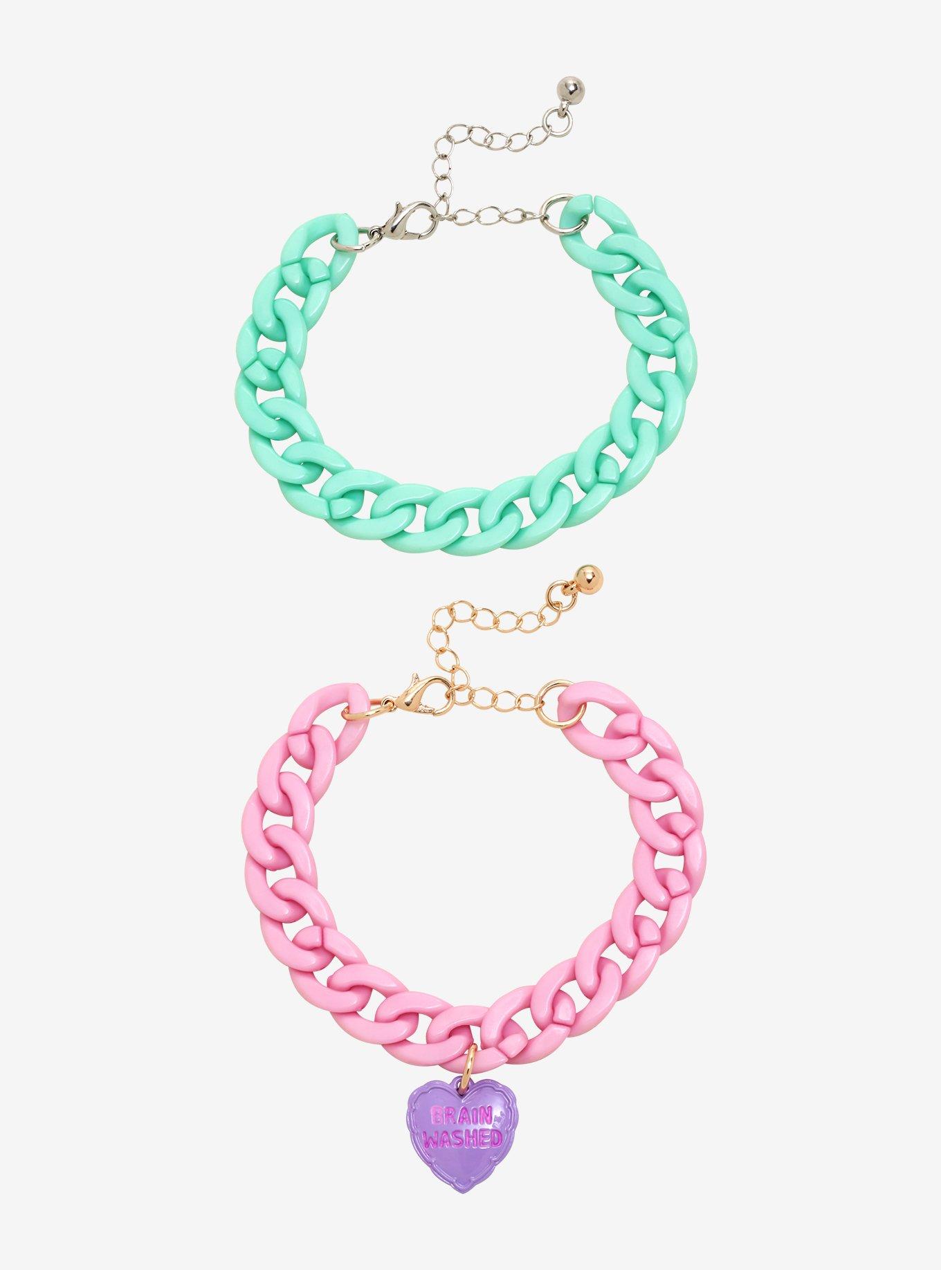 Brain Washed Pastel Chain Bracelet Set, , hi-res