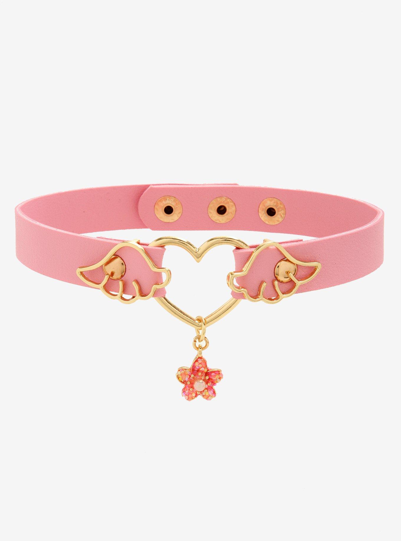 Cherry Blossom & Wings Heart Choker, , hi-res