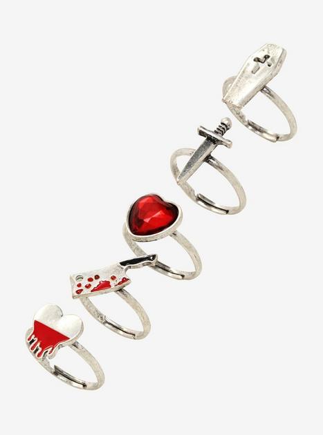 Coffin Bloody Heart Ring Set | Hot Topic