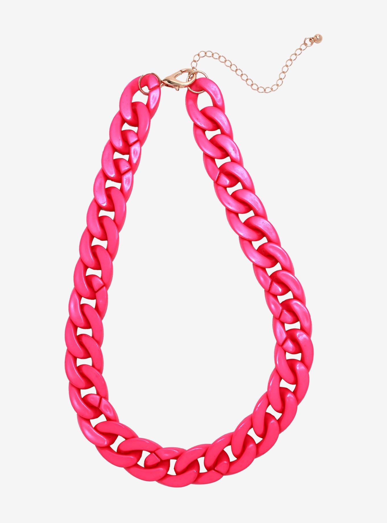 Pink Chain Necklace, , hi-res
