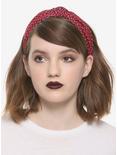 Black & Red Checkered Knot Headband, , hi-res