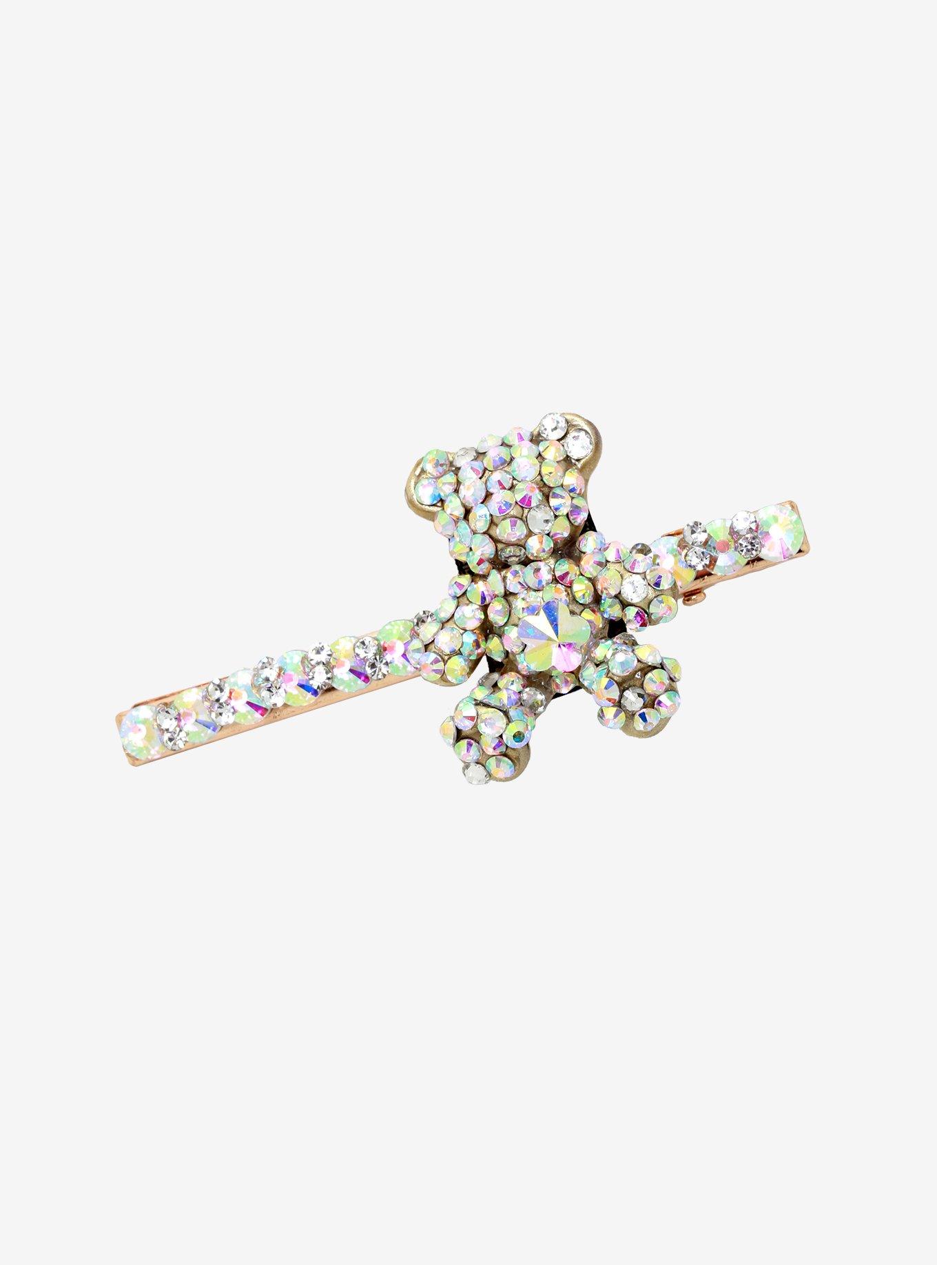 Bling Teddy Bear Hair Clip, , hi-res
