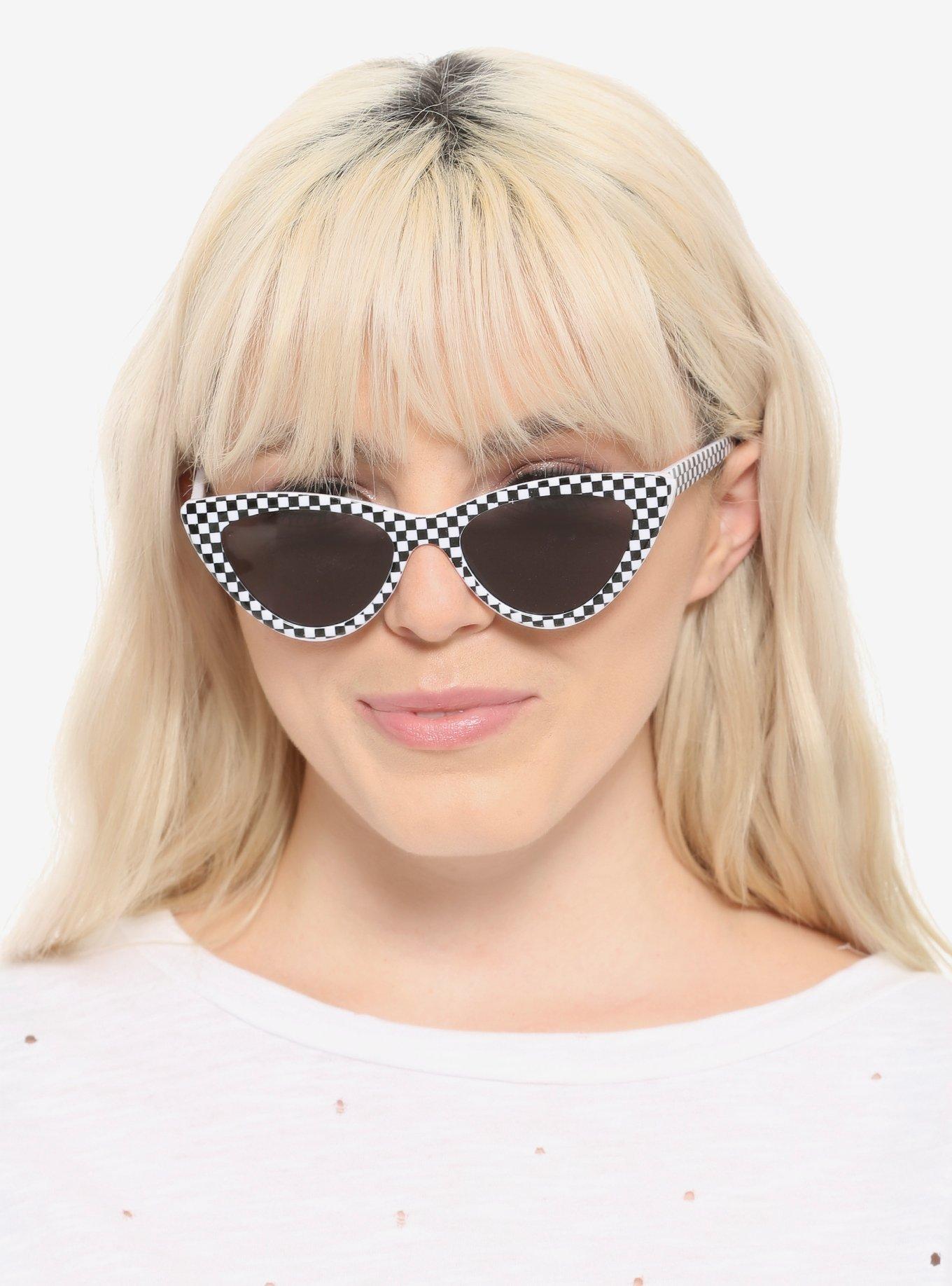 Checkered cat hot sale eye sunglasses