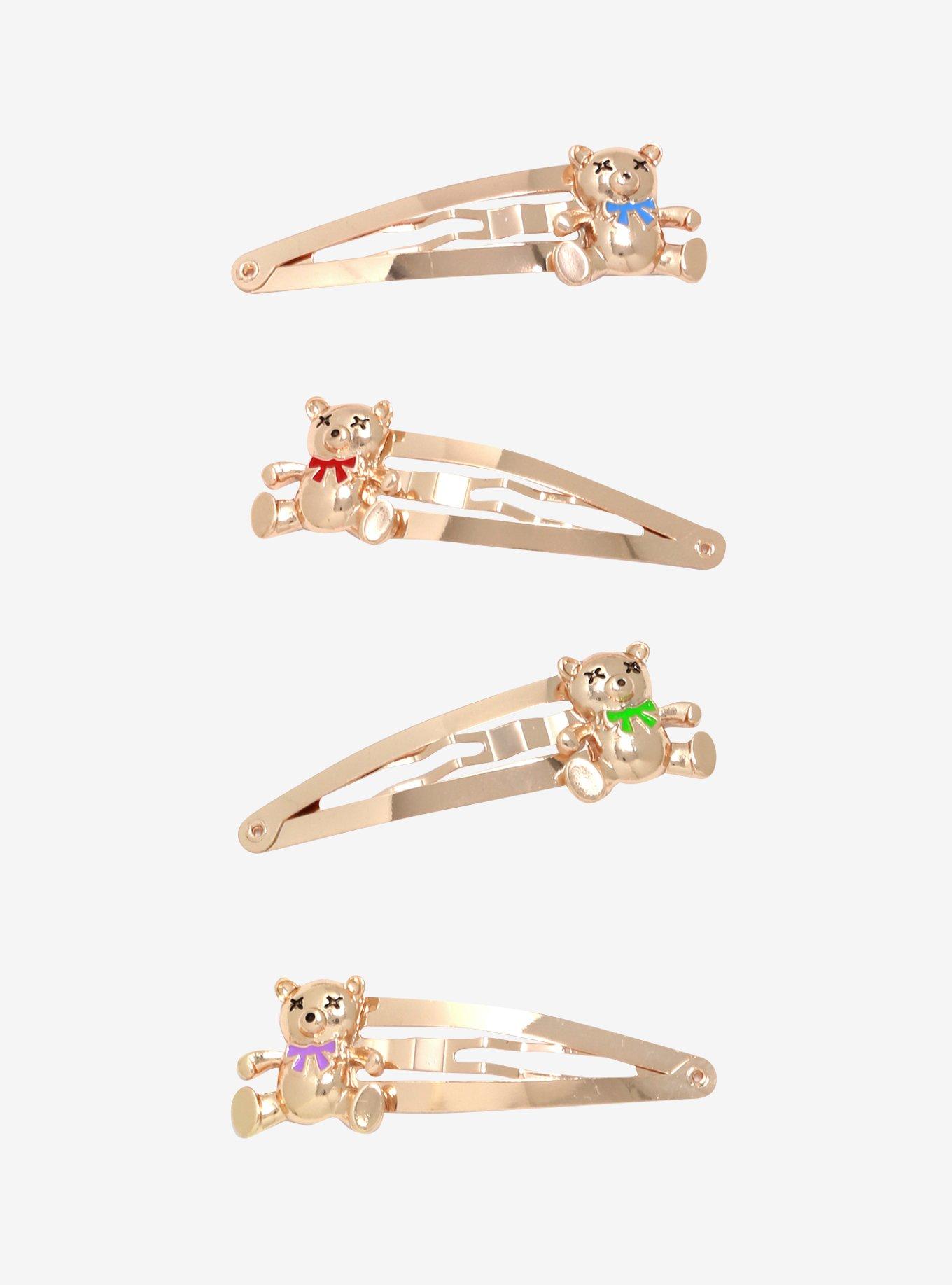 Teddy Bear Hair Clip Set, , hi-res