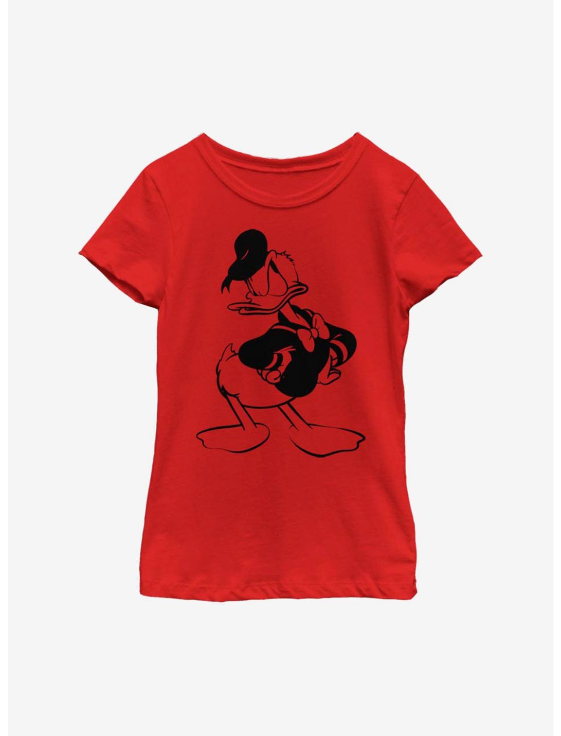 Disney Donald Duck In A Mood Youth Girls T-Shirt, RED, hi-res