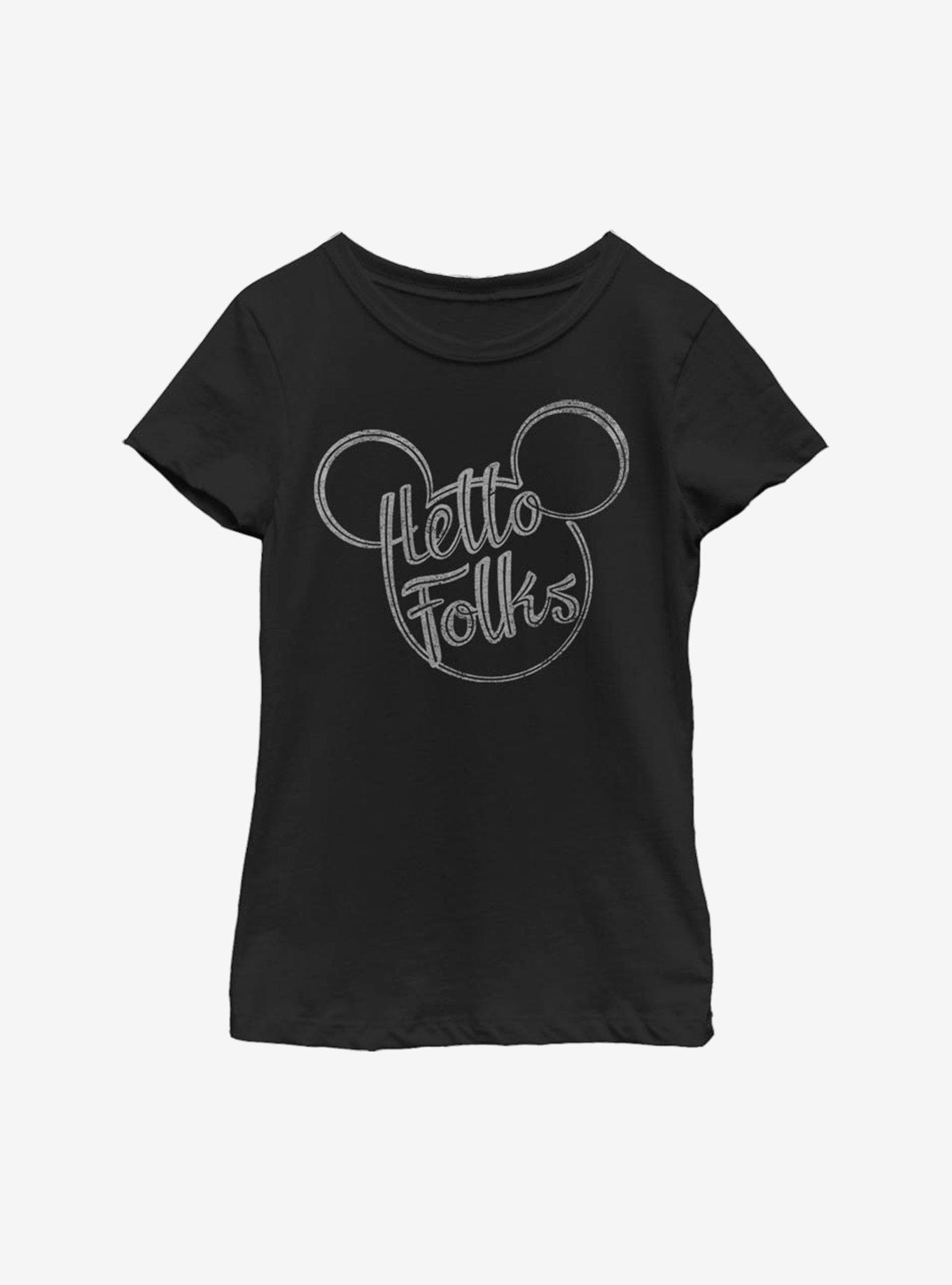 Disney Mickey Mouse Hello Folks Youth Girls T-Shirt, , hi-res