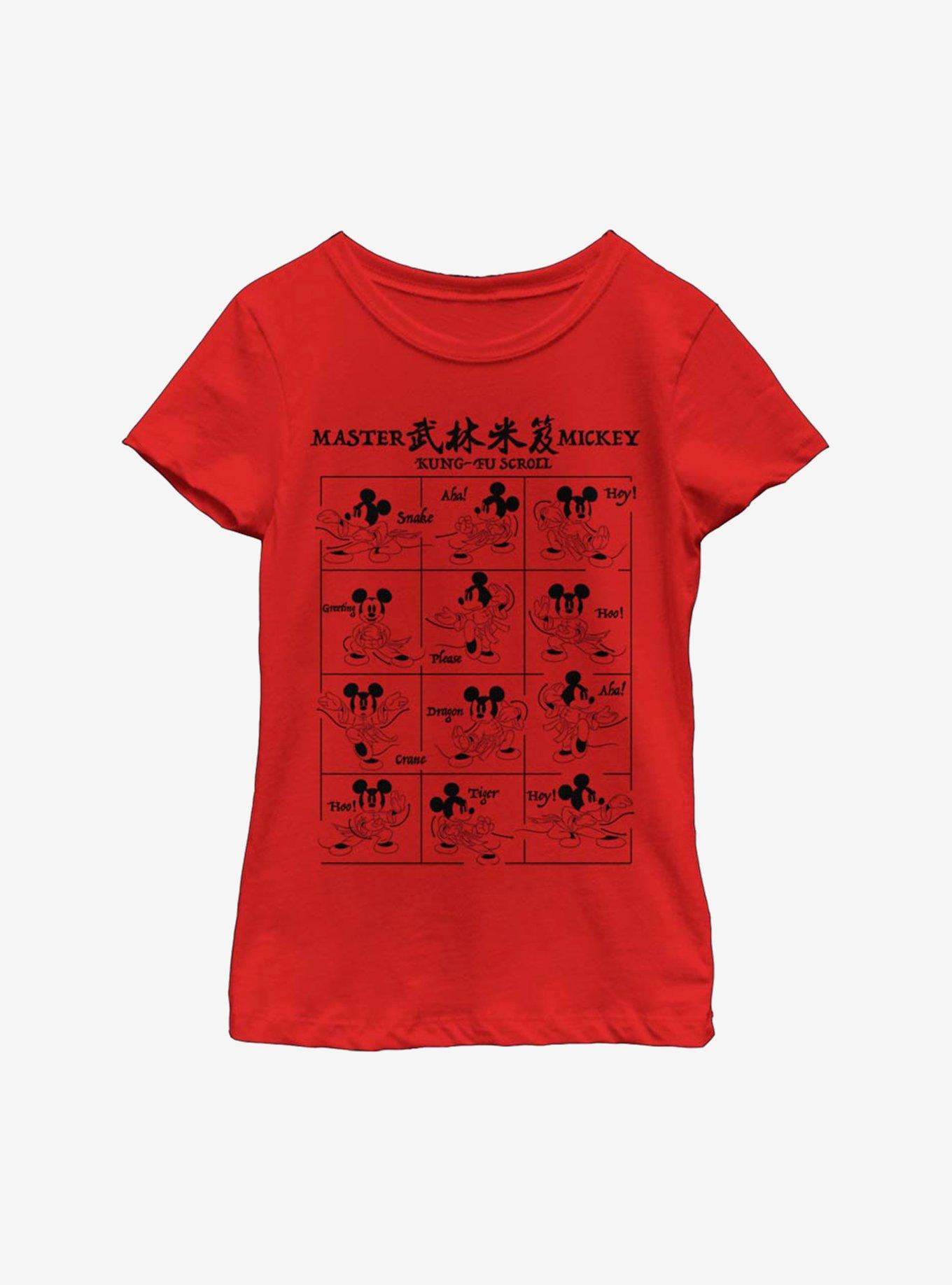 Disney Mickey Mouse Kung-Fu Mickey Youth Girls T-Shirt, RED, hi-res