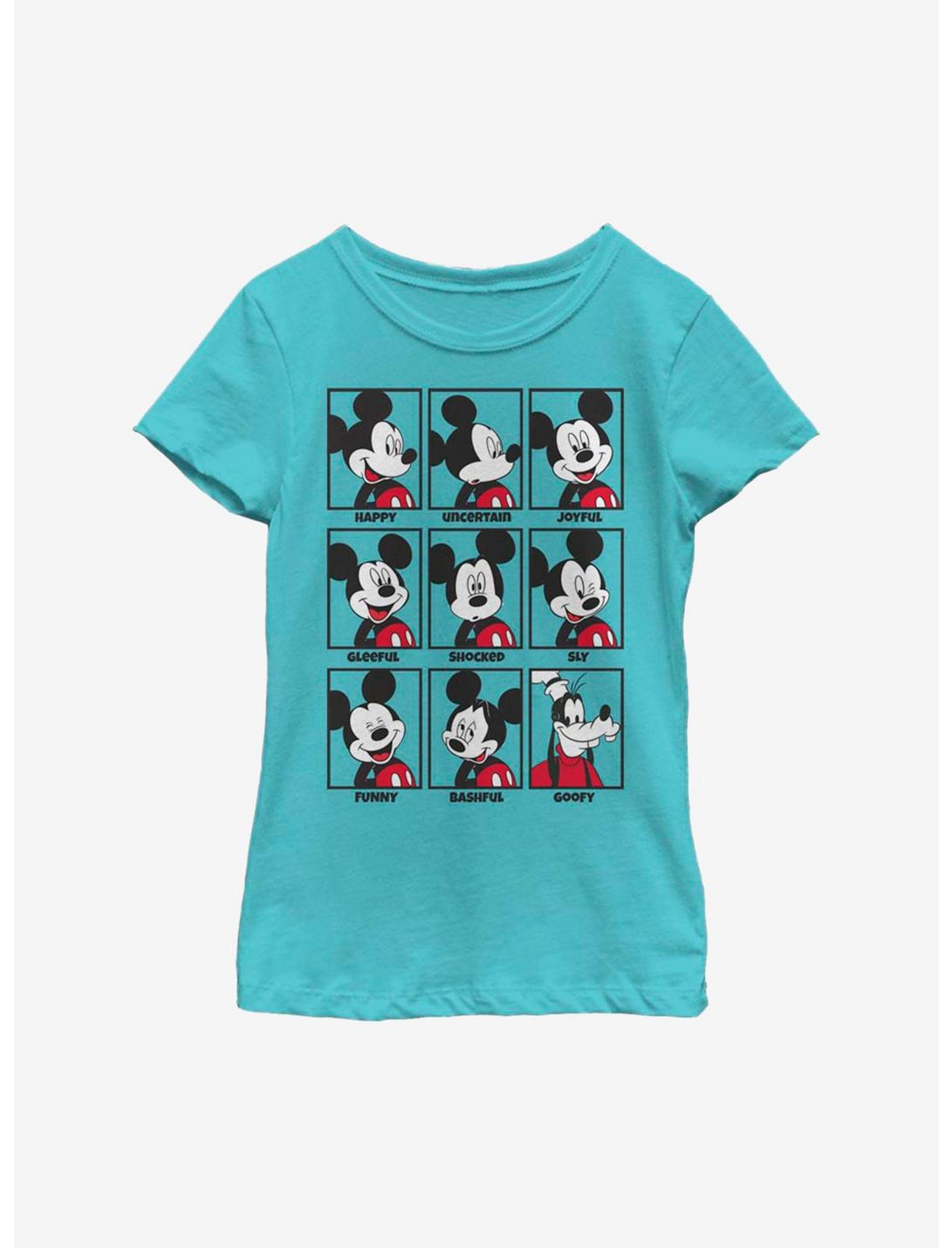 Disney Mickey Mouse The Many Moods Of Mickey Youth Girls T-Shirt, TAHI BLUE, hi-res