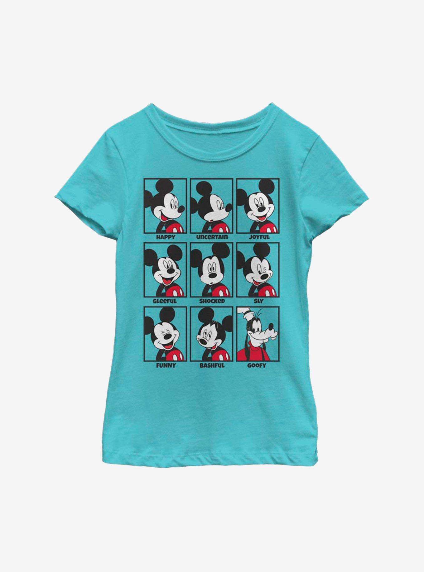 Disney Mickey Mouse The Many Moods Of Mickey Youth Girls T-Shirt, TAHI BLUE, hi-res