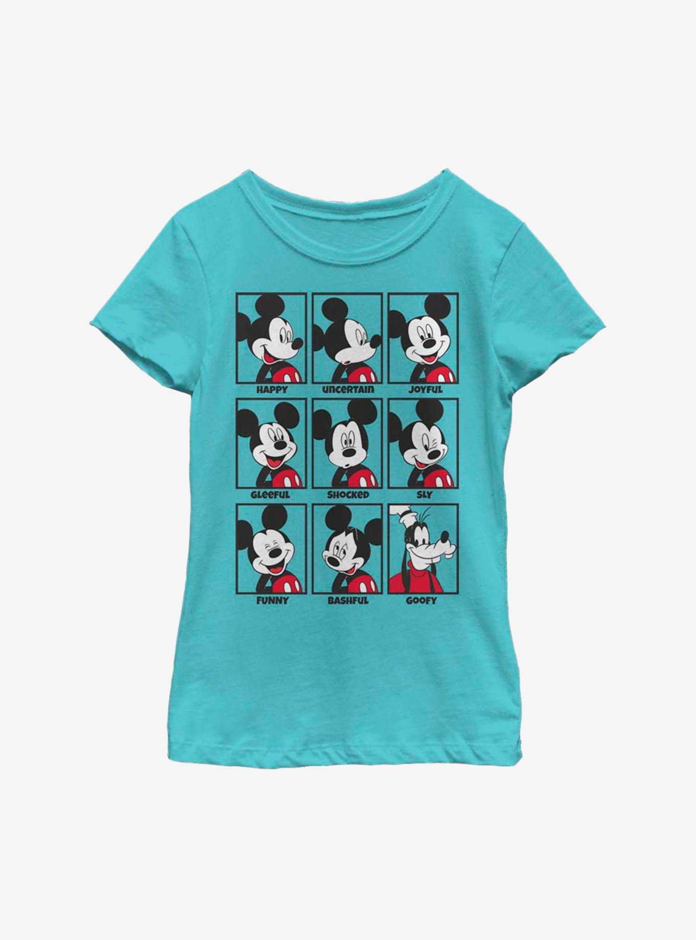 Disney Mickey Mouse The Many Moods Of Mickey Youth Girls T-Shirt, , hi-res