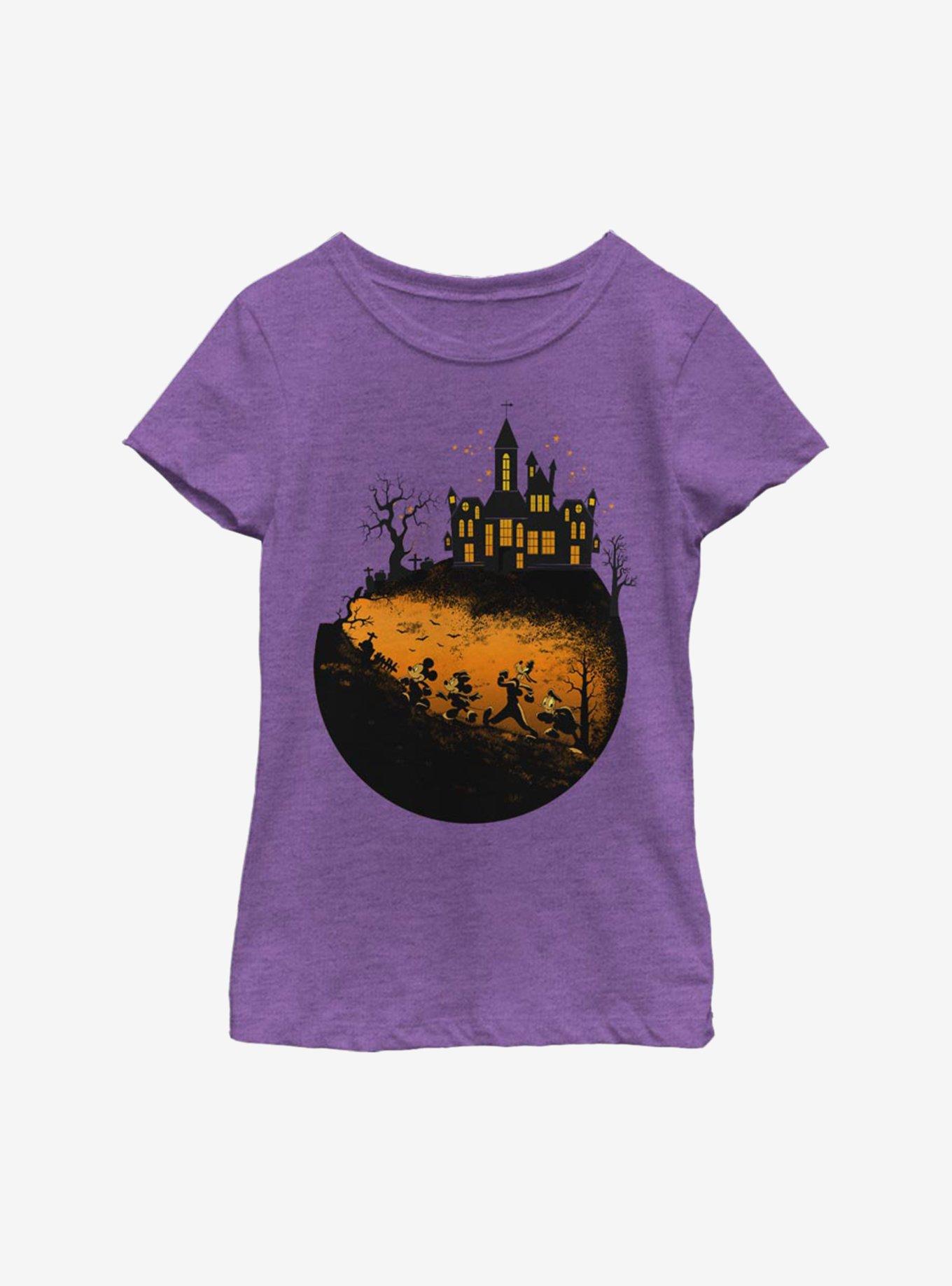 Disney Mickey Mouse Mickey's Haunted Halloween Youth Girls T-Shirt, PURPLE BERRY, hi-res