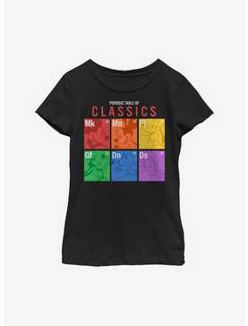 Disney Mickey Mouse Sensational Six Periodic Table Youth Girls T-Shirt, , hi-res