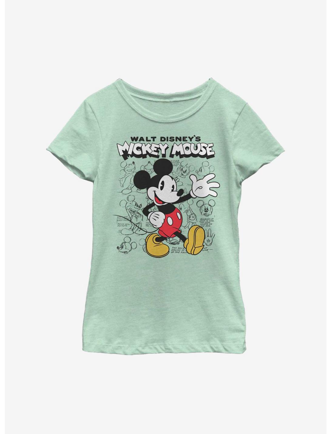 Disney Mickey Mouse Sketchbook Youth Girls T-Shirt, MINT, hi-res