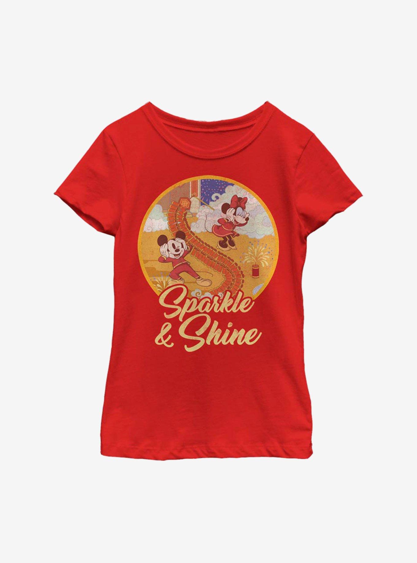 Disney Mickey Mouse Sparkle And Shine Youth Girls T-Shirt, , hi-res