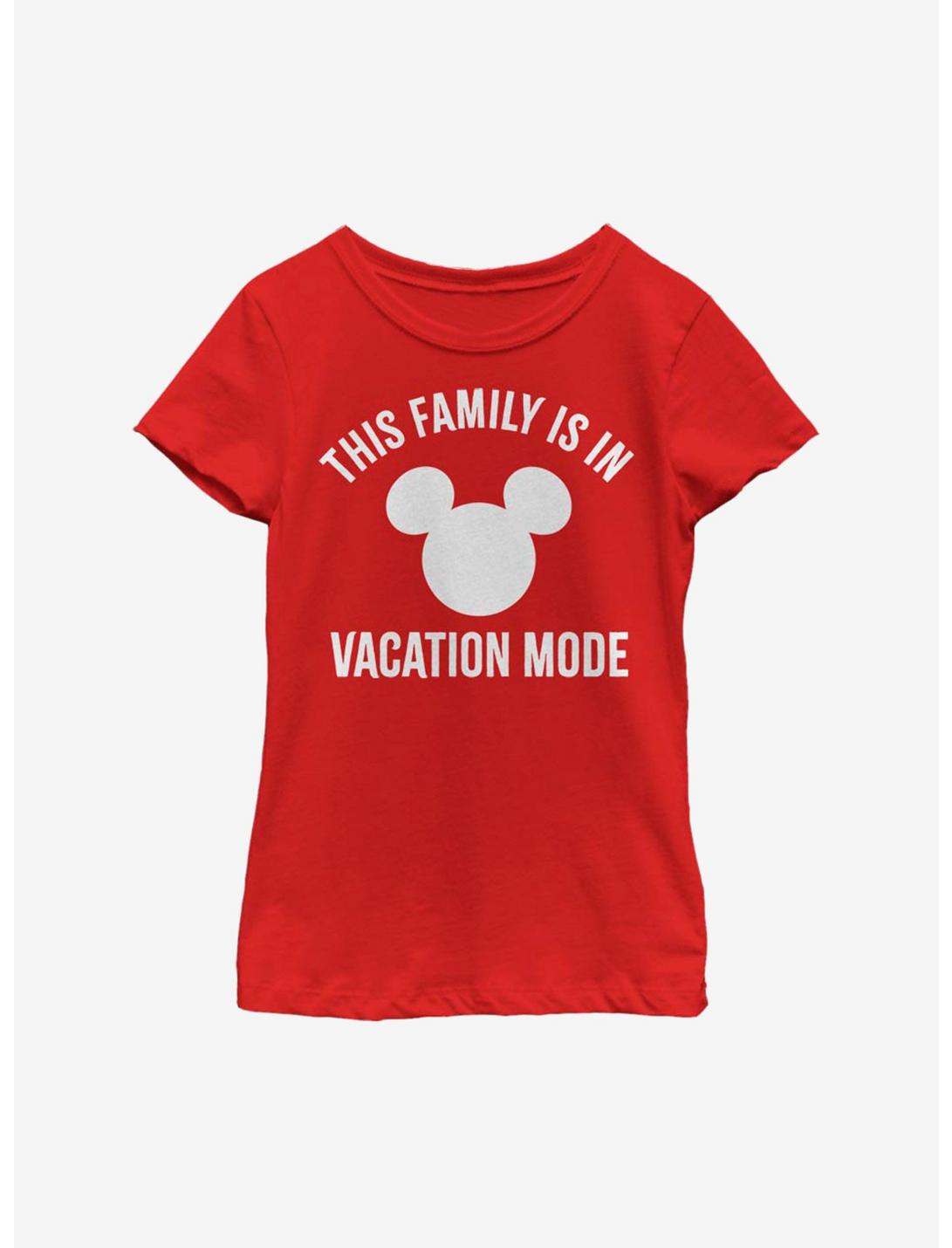 Disney Mickey Mouse Vacation Mode Youth Girls T-Shirt, RED, hi-res