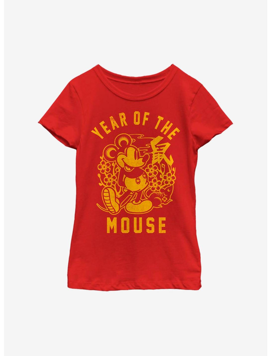 Disney Mickey Mouse Year Of The Mouse Youth Girls T-Shirt, RED, hi-res