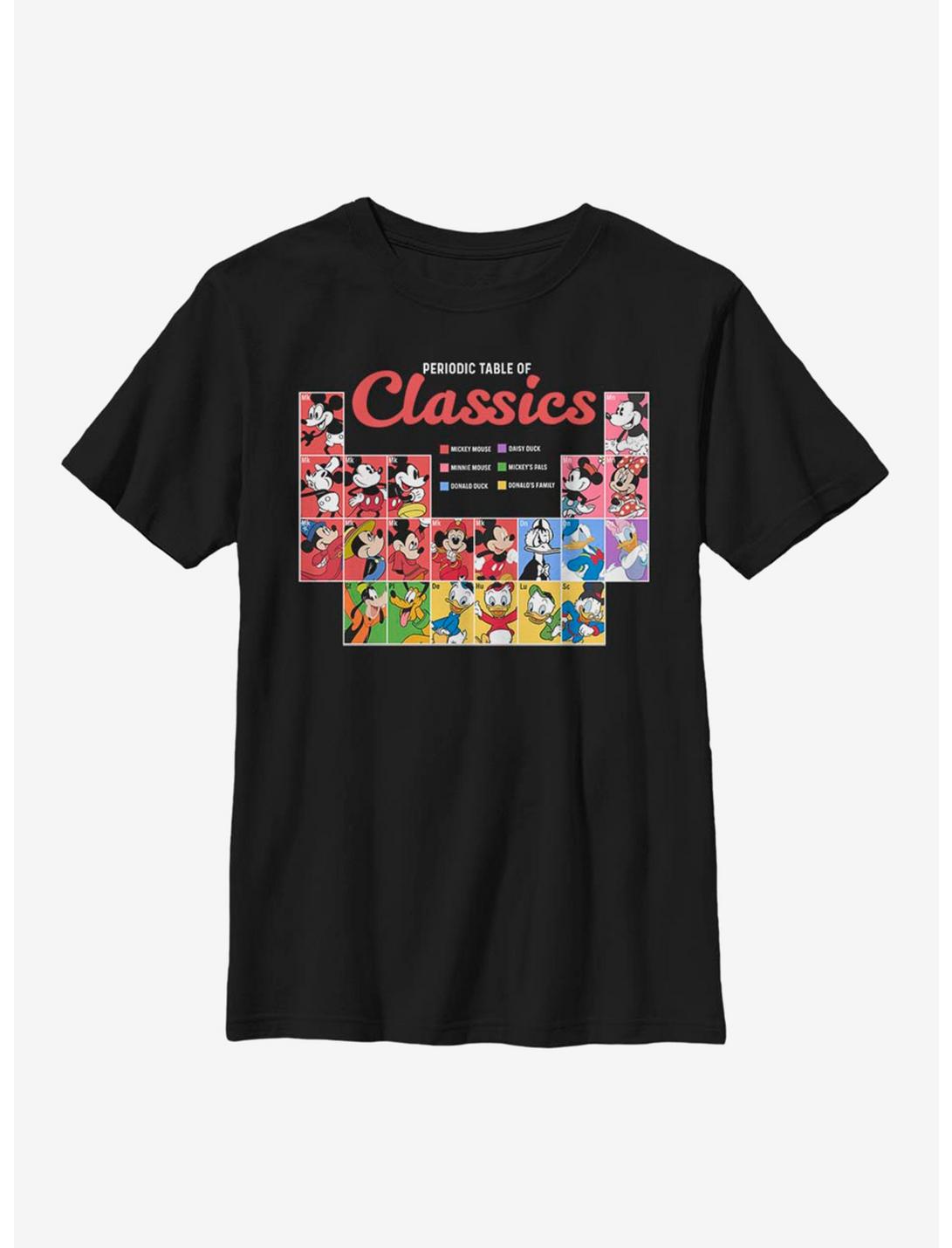 Disney Mickey Mouse Periodic Table Of Classics Youth T-Shirt, BLACK, hi-res