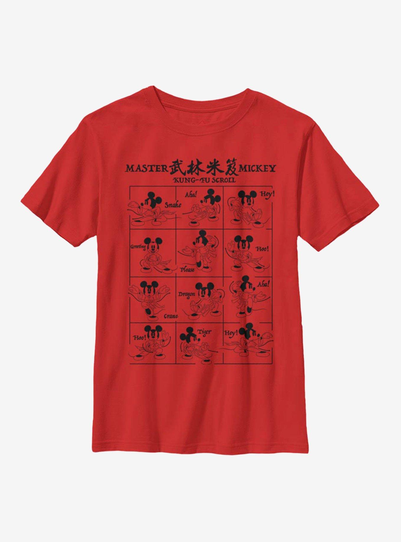 Disney Mickey Mouse Kung-Fu Mickey Youth T-Shirt, RED, hi-res
