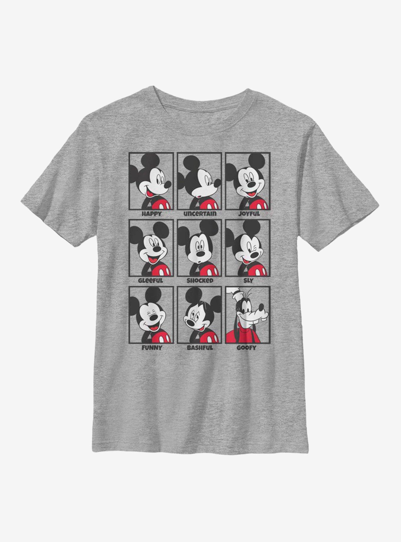 Disney Mickey Mouse The Many Moods Of Mickey Youth T-Shirt, ATH HTR, hi-res