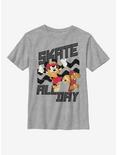 Disney Mickey Mouse Skate All Day Youth T-Shirt, ATH HTR, hi-res
