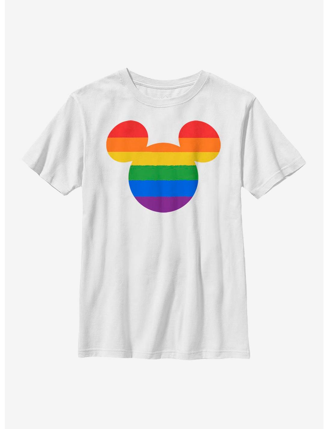 Disney Mickey Mouse Rainbow Ears Youth T-Shirt, WHITE, hi-res