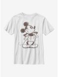 Disney Mickey Mouse Pie Eye Sketch Mickey Youth T-Shirt, WHITE, hi-res