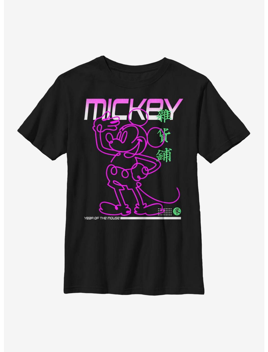 Disney Mickey Mouse Street Glow Youth T-Shirt, BLACK, hi-res