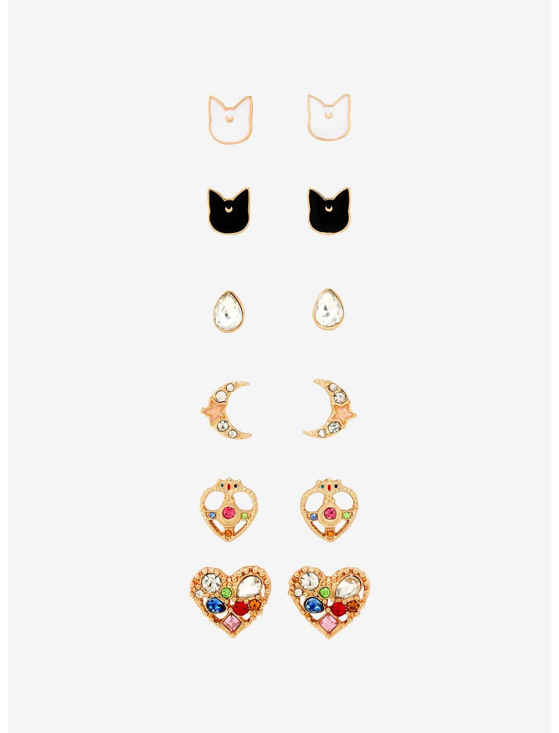 Sailor Moon Gem Stud Earring Set - BoxLunch Exclusive, , hi-res