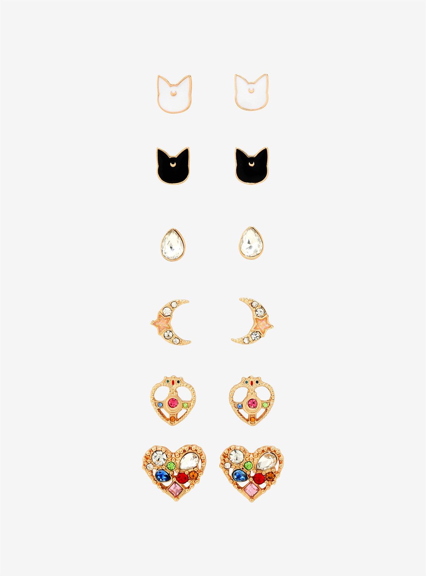 Sailor Moon Gem Stud Earring Set - BoxLunch Exclusive, , hi-res