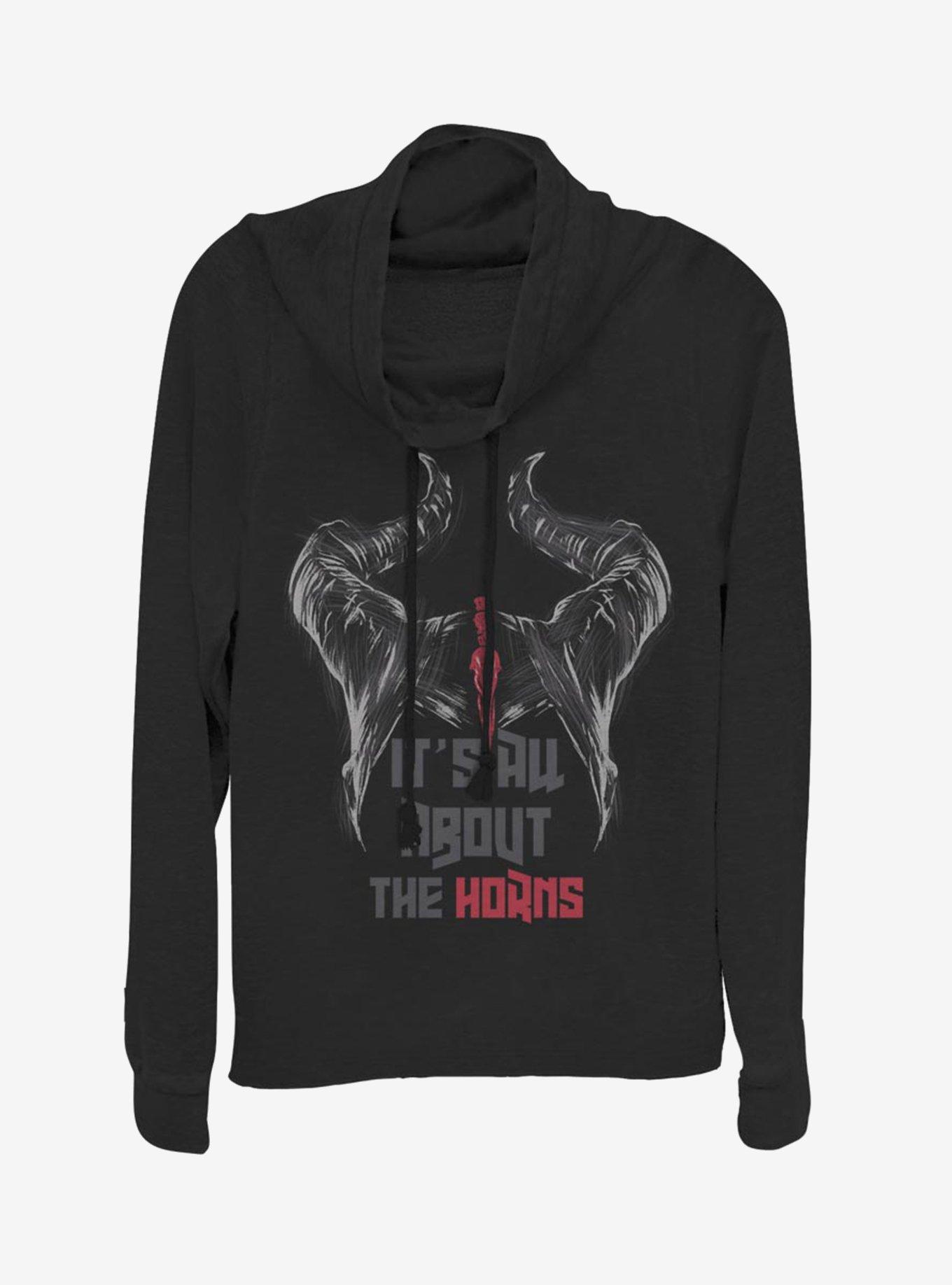 Disney Maleficent: Mistress Of Evil It's All About The Horns Cowlneck Long-Sleeve Womens Top, , hi-res