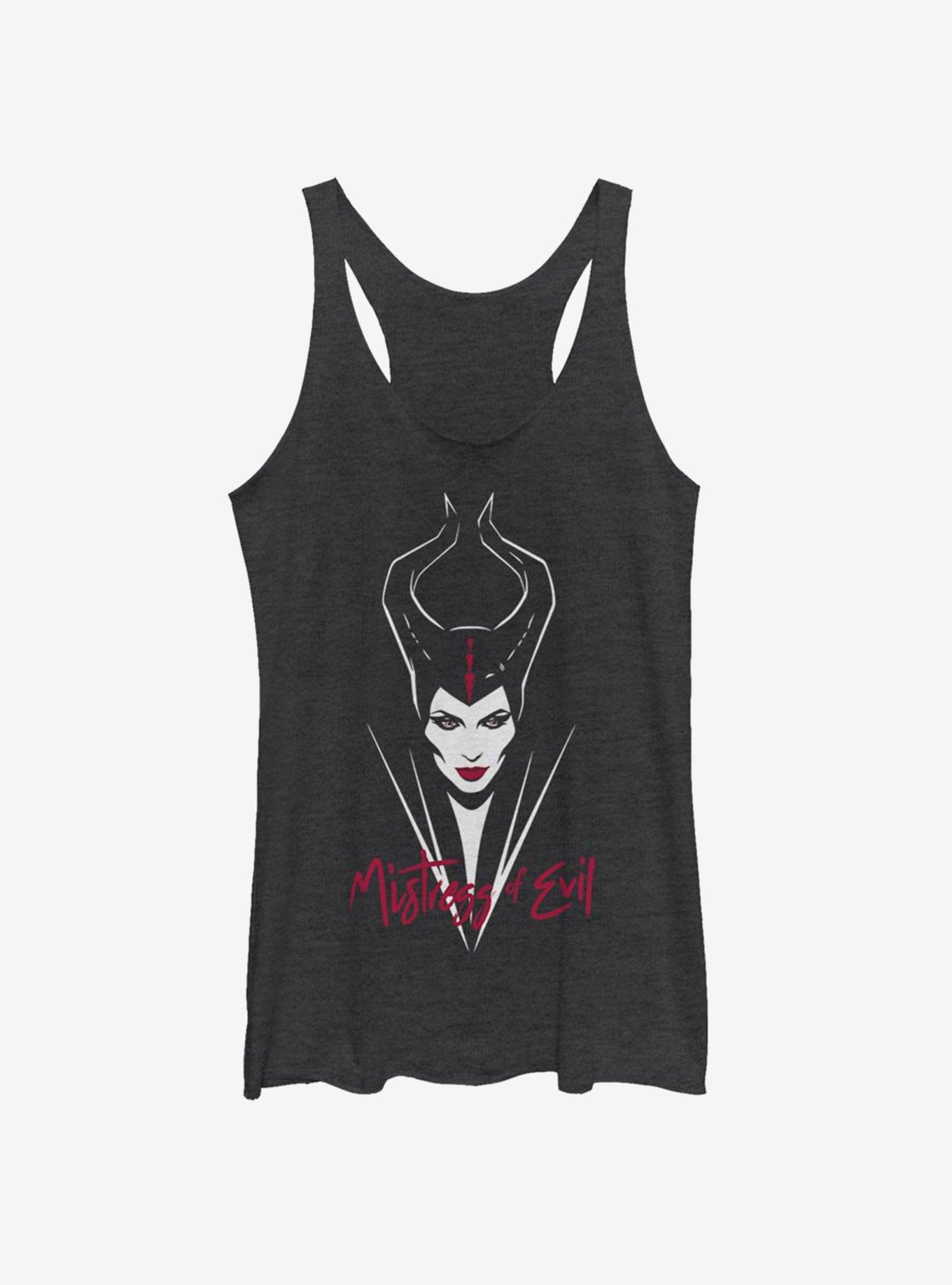 Disney Maleficent: Mistress Of Evil Smirk Womens Tank Top, BLK HTR, hi-res