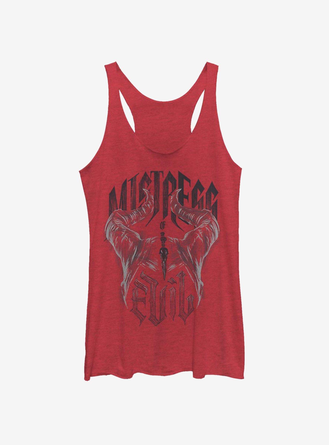 Disney Maleficent: Mistress Of Evil Metal Horns Womens Tank Top, RED HTR, hi-res