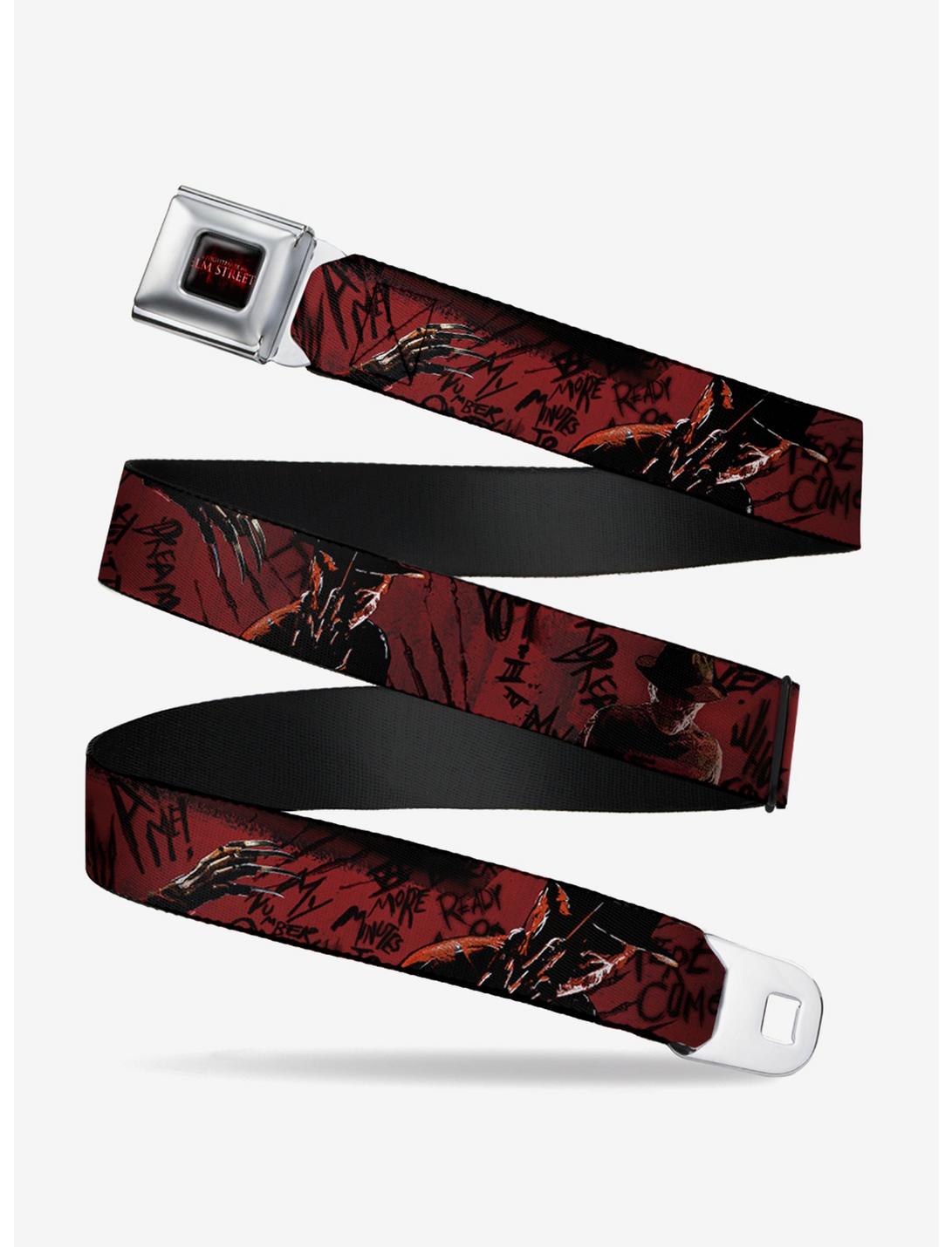 A Nightmare On Elm Street Freddy 4 Poses Quote Scrawls Hand Scratching Youth Seatbelt Belt, , hi-res