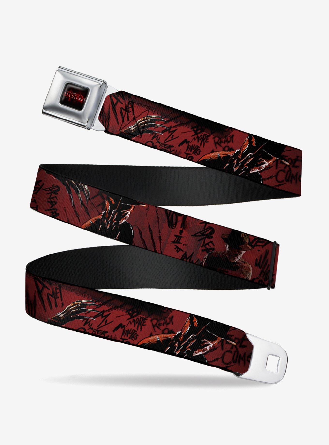 A Nightmare On Elm Street Freddy 4 Poses Quote Scrawls Hand Scratching Youth Seatbelt Belt, , hi-res