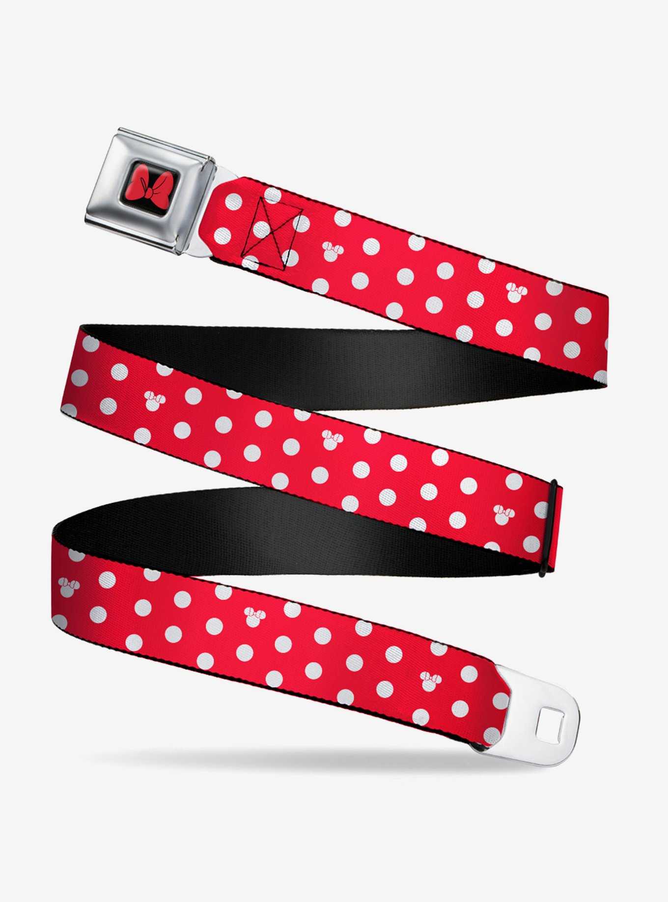 Disney Minnie Mouse Polka Dot Mini Silhouette Youth Seatbelt Belt, , hi-res