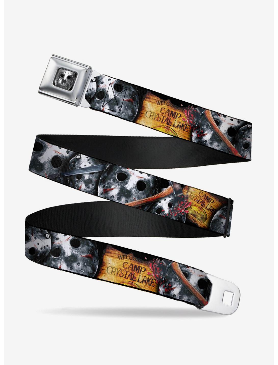 Friday The 13Th Welcome To Camp Crystal Lake Jason Mask Axe Youth Seatbelt Belt, , hi-res