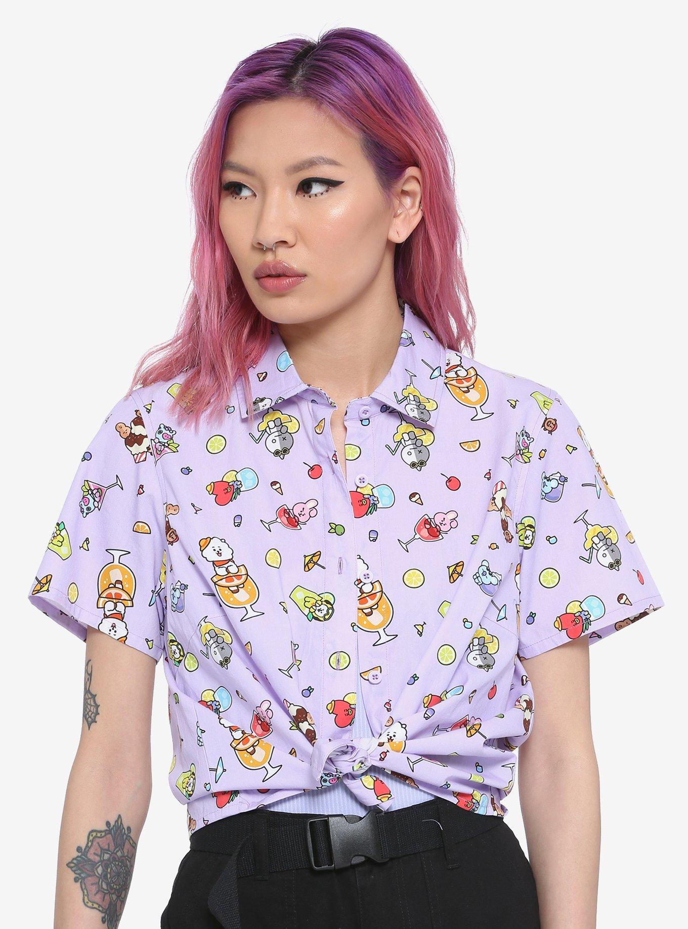 BT21 Fruity Drinks Girls Woven Button-Up, MULTI, hi-res