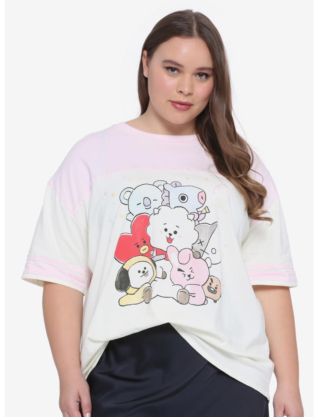 BT21 Pastel Party Girls Athletic T-Shirt Plus Size, MULTI, hi-res