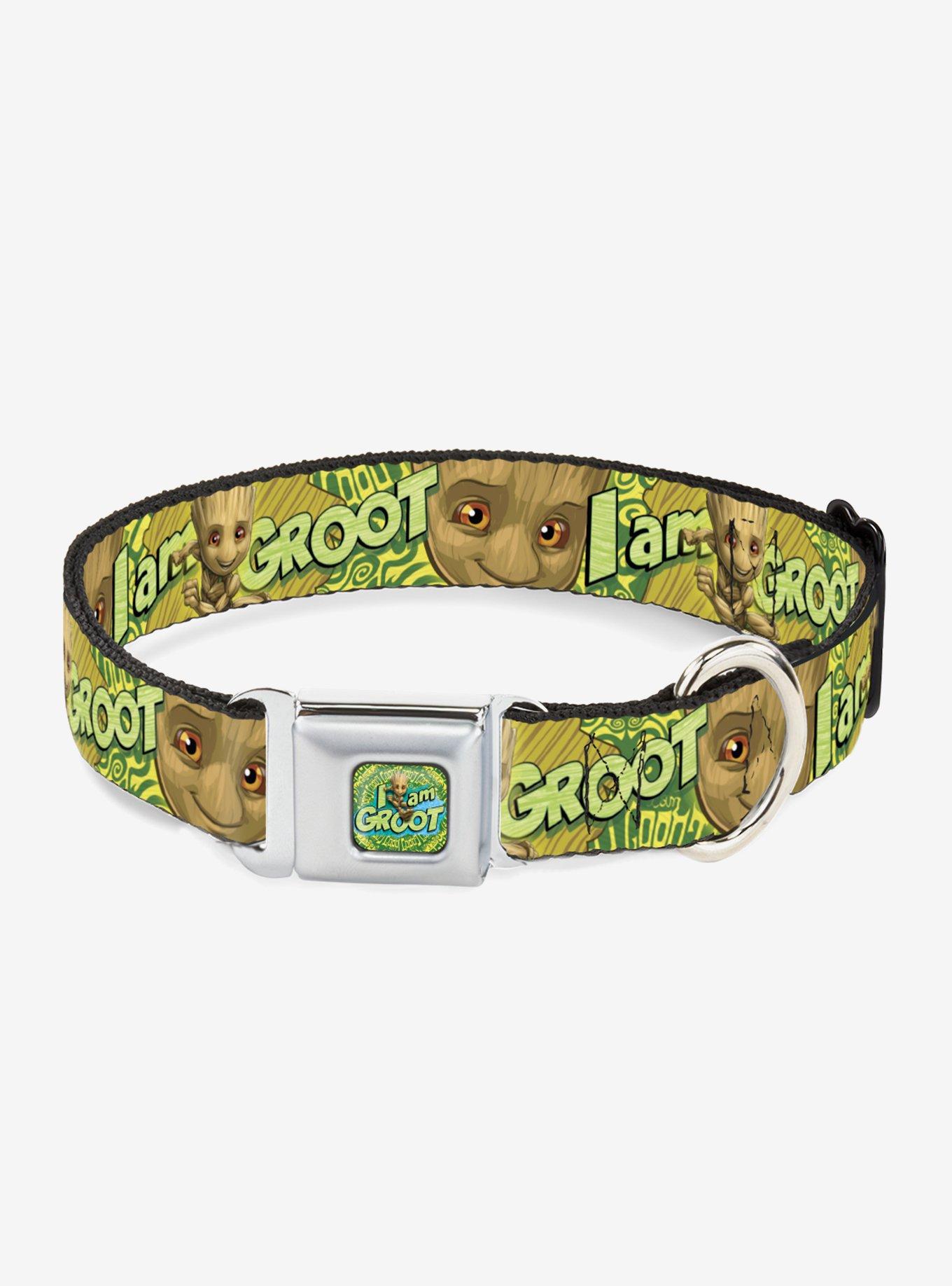 Marvel Baby Groot Pose Face I Am Dog Collar Seatbelt Buckle