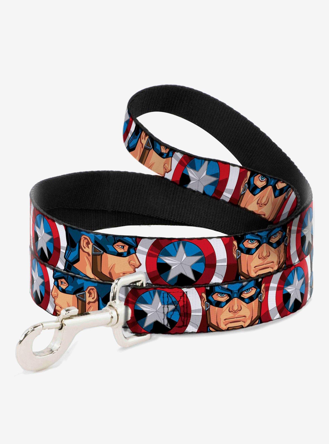 Marvel Captain America Face Turns Shield Close Up Dog Leash, , hi-res